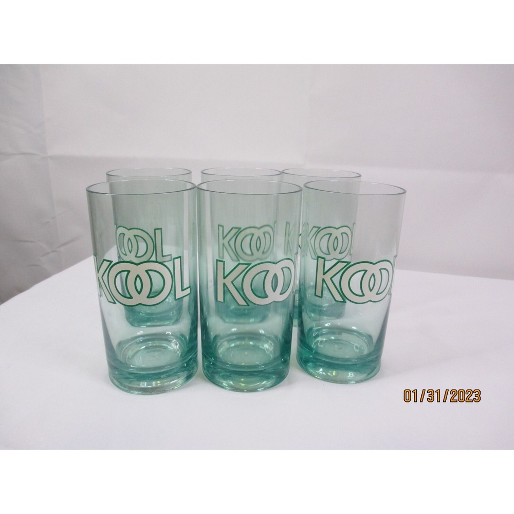 Vintage Set of 6 KOOL Acrylic Drinking Tumblers Memorabilia early 90's barware